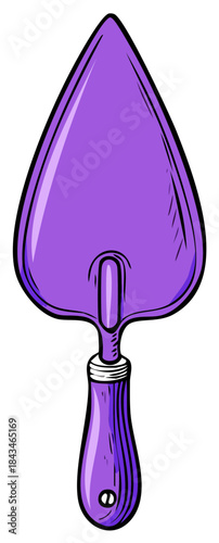 Purple Hand Trowel Illustration for Gardening and Planting Activities