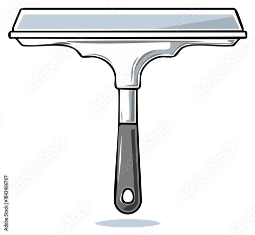 Squeegee Illustration, Window Cleaning Tool, Cartoon Style, Car Wash Equipment, Home Improvement