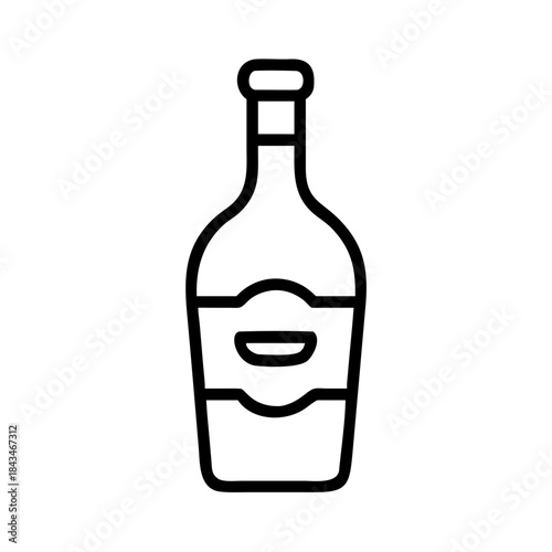 Harmful addiction bottle of strong liquor icon transparent background