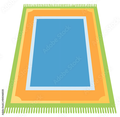 Colorful Islamic Prayer Rug Mat Vector Illustration for Worship