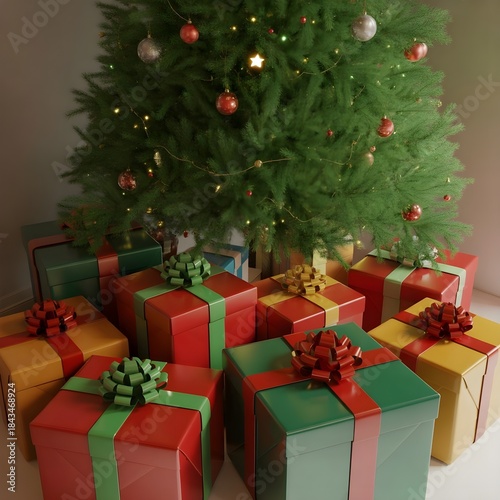 christmas tree and gifts