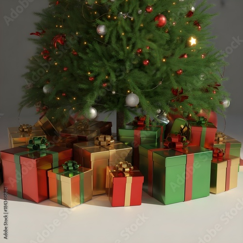 christmas tree and gifts