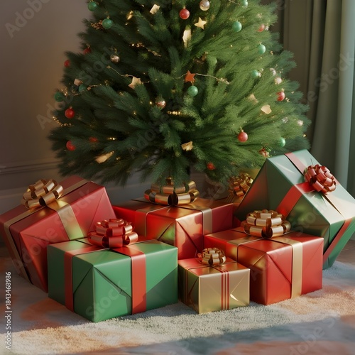 christmas tree and gifts