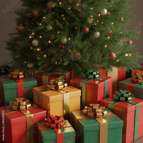 christmas tree and gifts