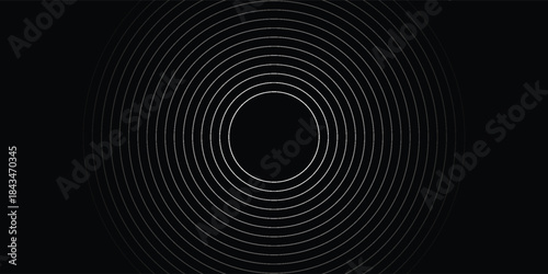 Create a bold look with a centric circle background featuring vector graphics of sound waves.