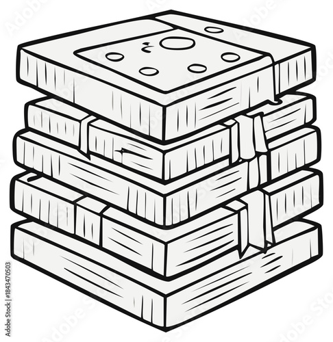 Stack of Books with Ribbon, Tied Library Materials, Educational Resources, Textbook Bundle