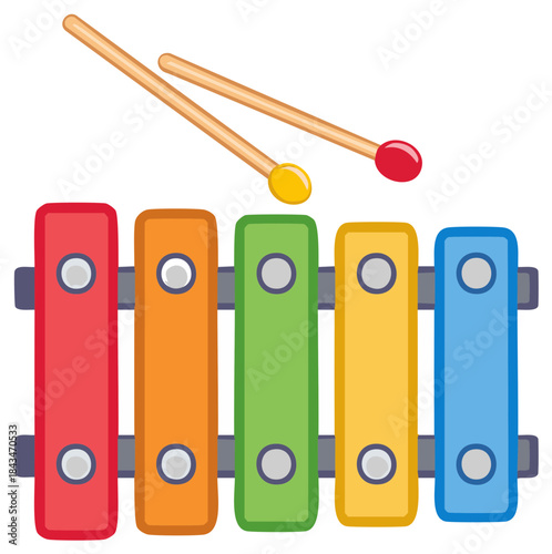 Vibrant Rainbow Xylophone with Mallets Musical Instrument for Children Learning