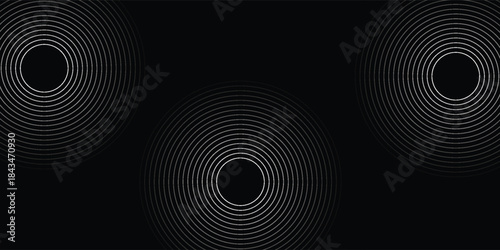 Create a bold look with a centric circle background featuring vector graphics of sound waves.