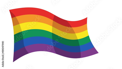 Waving Rainbow Pride Flag Illustration Representing LGBTQ Community and Diversity