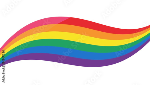 Wavy Rainbow Colors Flowing Curve Abstract Background Symbolizing Diversity and Pride