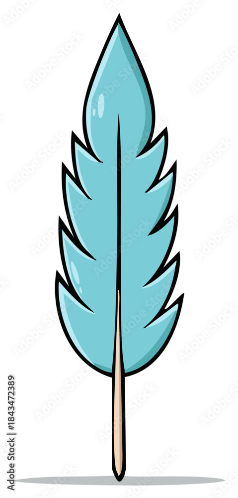 Fototapeta premium Gentle Light Blue Feather Artwork in a Playful Cartoon Style