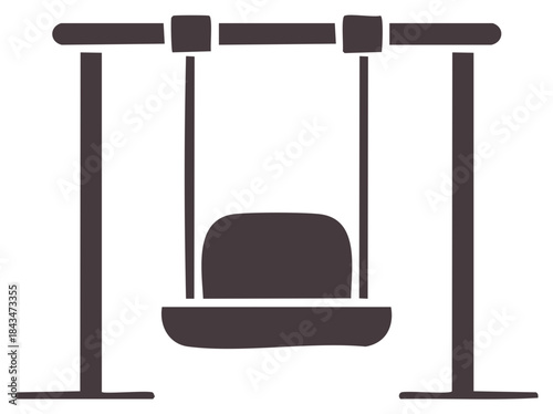 Simple dark swing set illustration