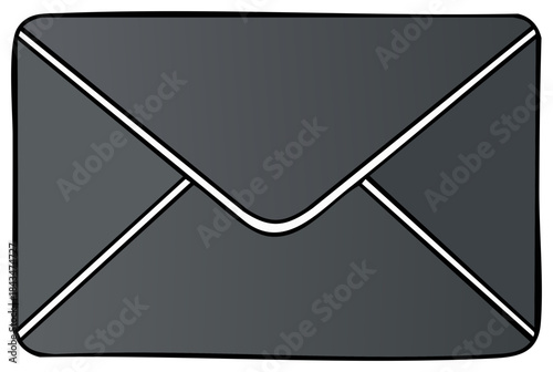 Minimalist Grey Envelope with White Outline Design for Communication and Delivery