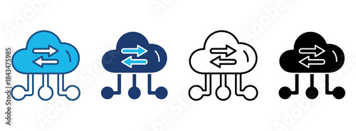 Transfer Icon Set With Multiple Styles. Vector Illustration