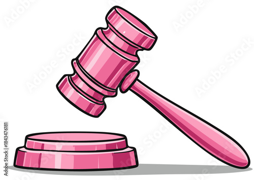 Pink Gavel and Sounding Block in Dramatic Artistic Style