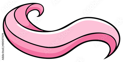 Vibrant pink flowing wavy abstract cartoon graphic element design