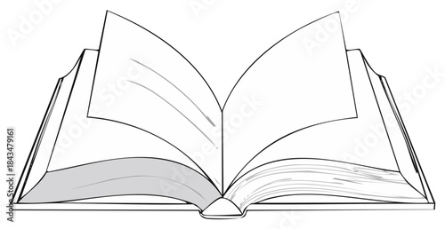 Open Book Vector Illustration with Blank Pages Ready for Storytelling and Knowledge Transfer