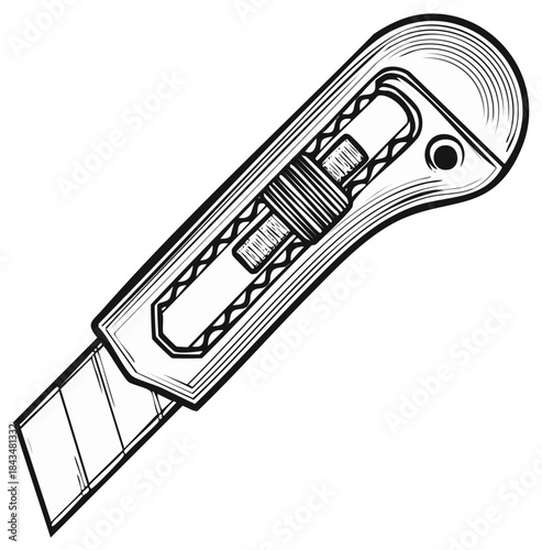 Craftsman's utility knife with retractable blade for precise cutting and crafting