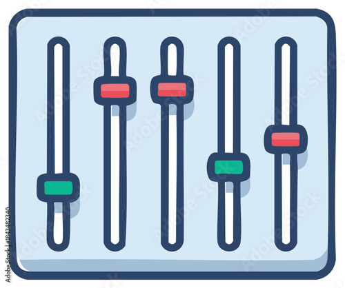 Hand Drawn Sliders Control Panel Icon for Adjustment and Settings