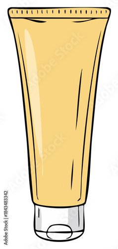 Illustration of squeeze tube for gel or lotion containers cosmetic products