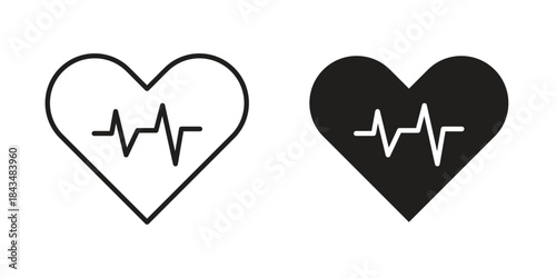 Wellbeing icons. Solid black silhouette and line art outline. Minimal design element,