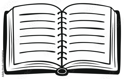 Open Book Vector Illustration for Reading Education and Writing Learning Concepts