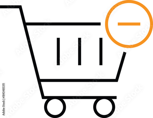 Remove from Cart Line Icon – Delete Item & Ecommerce Minus Symbol