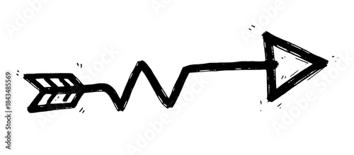 手描きマーカー矢印｜背景なし・透過PNG・コピースペース