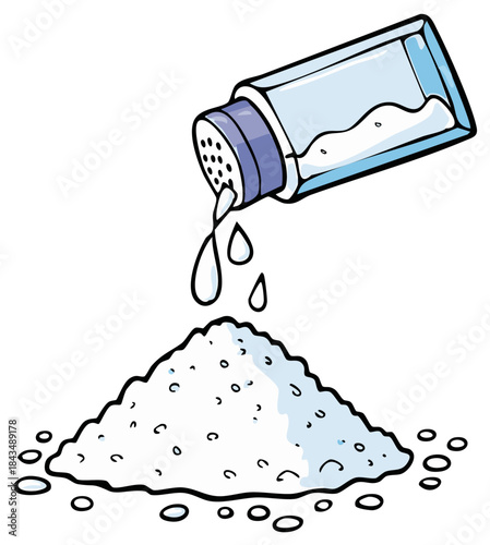 Animated Salt Shaker Pouring Granules onto a Pile Cartoony and Playful