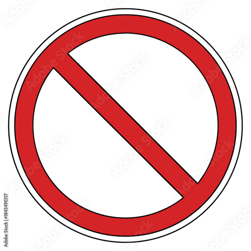 Generic Red Circle and Slash Prohibition Sign | Universal Ban Symbol