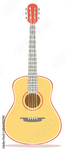 Acoustic Guitar Illustration Musical Instrument Stringed Instrument Design Isolated