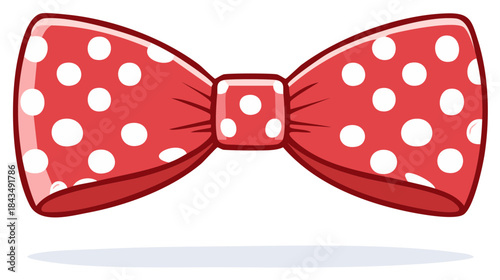 Red bow tie with white polka dots, stylish neck accessory
