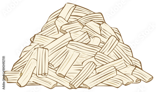 Illustration of a pile of stacked firewood logs for burning or construction