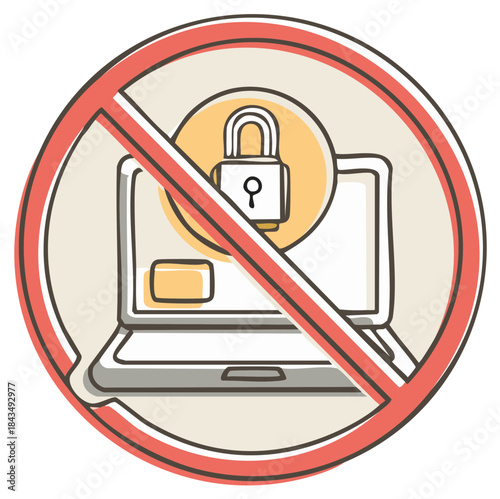 Forbidden access to private computer information protecting confidential data