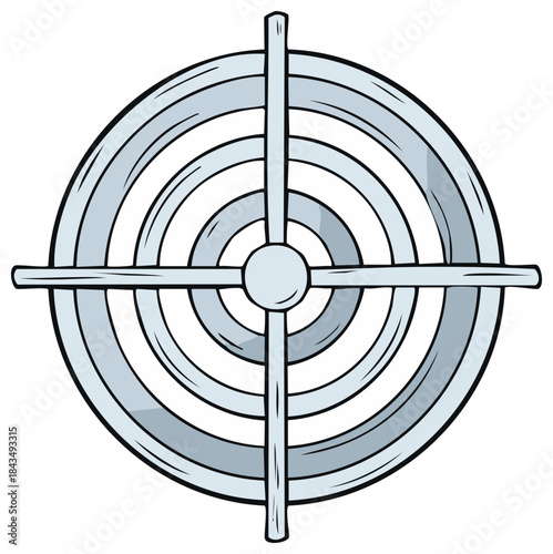 Aiming Sight Target Illustration Concentric Rings With Crosshairs Drawing