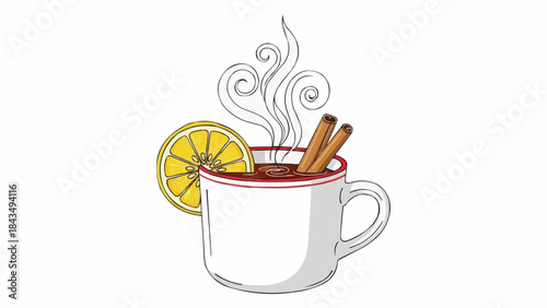 Warm and cozy mulled wine with cinnamon and orange