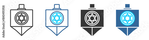 Dreidel  icon set multiple style collection	