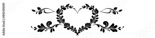 Floral Heart: A delicate floral arrangement, crafted into the shape of a heart, symbolizes love and unity. This graceful emblem, composed of leaves and vines, adds an elegant touch to any design.
