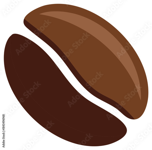 Illustration of Single Coffee Bean, Isolated Icon for Café Menus, Coffee Packaging and Food and Beverage related Creative Projects