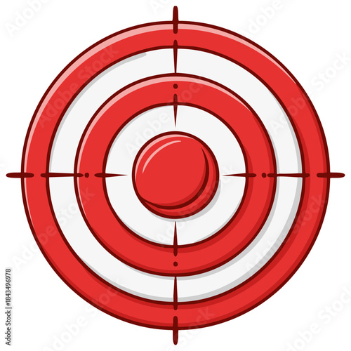 Classic red and white cartoon target with crosshairs for aiming and precision