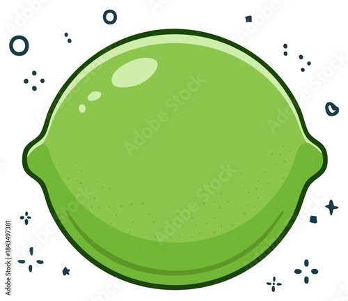 Bright green whole lime vector illustration fresh citrus fruit for food and drink design