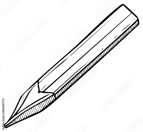 Simple illustration of a sharpened pencil tip with a textured barrel