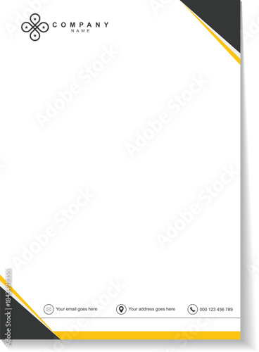 Modern business letterhead template with clean design
