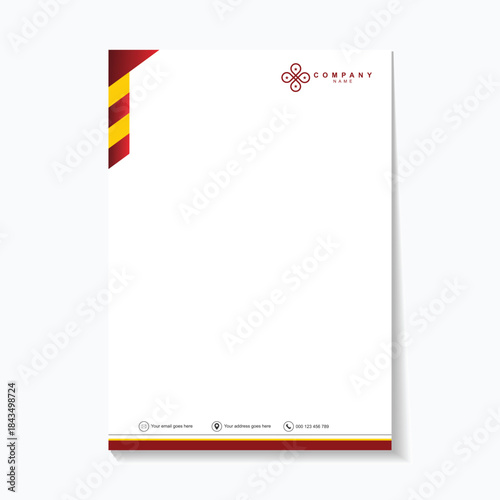 Professional business letterhead template with modern design