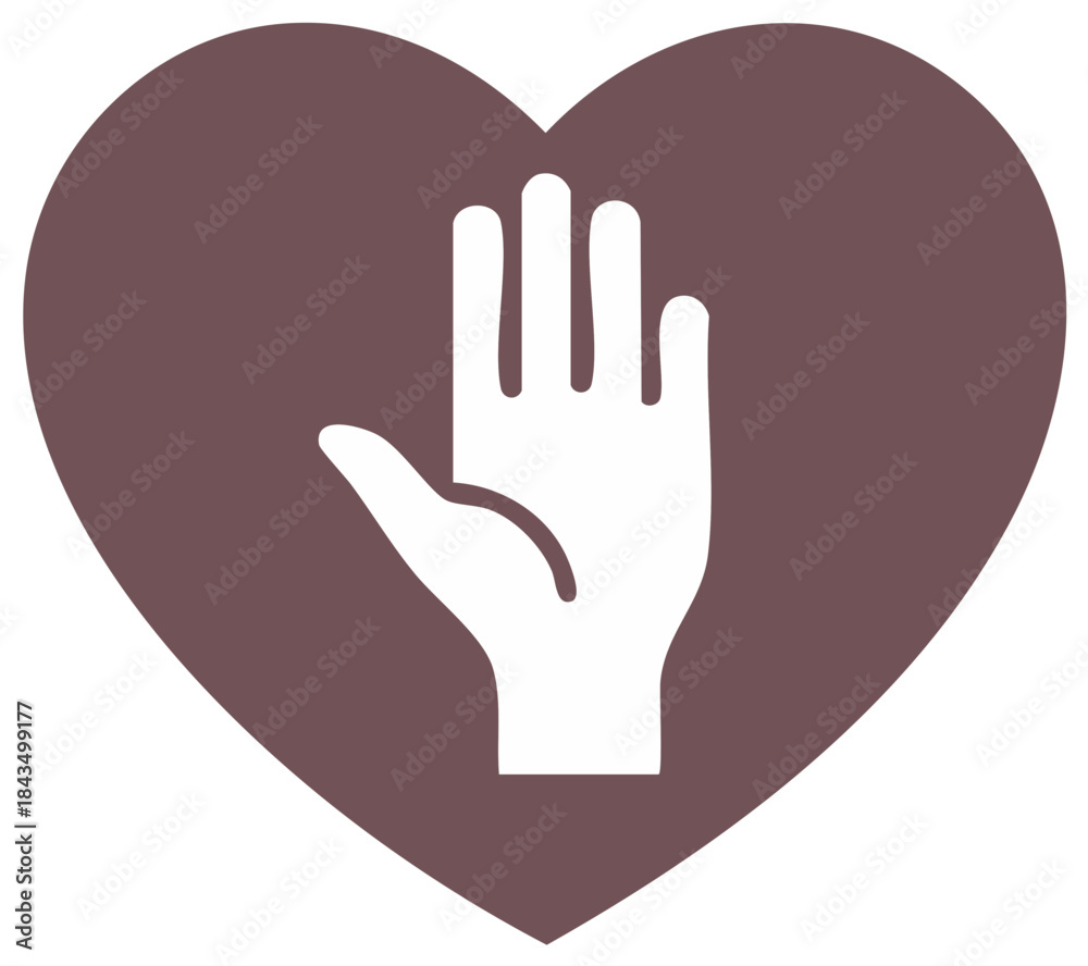 Obraz premium White Hand Sign Inside Heart Shape Illustration Gesture Symbolic Art