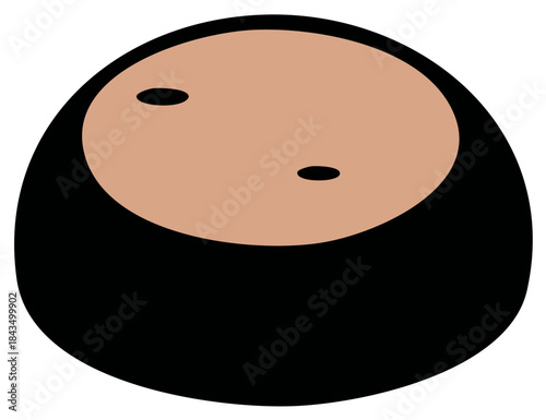 Cartoon Illustration of Marron Glace a Candied Chestnut Dessert Food