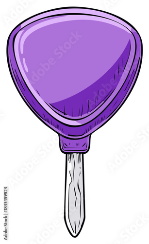 Vibrant Purple Guitar Pick Musical Instrument Accessory Graphic Illustration
