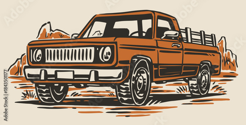 Old truck on dirt road