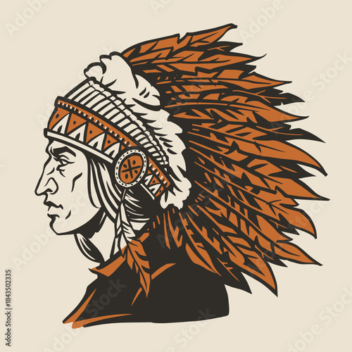 Native American chief profile