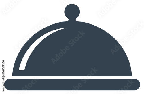 Restaurant Cloche Lid or Serving Plate Icon Isolated Vector Illustration
